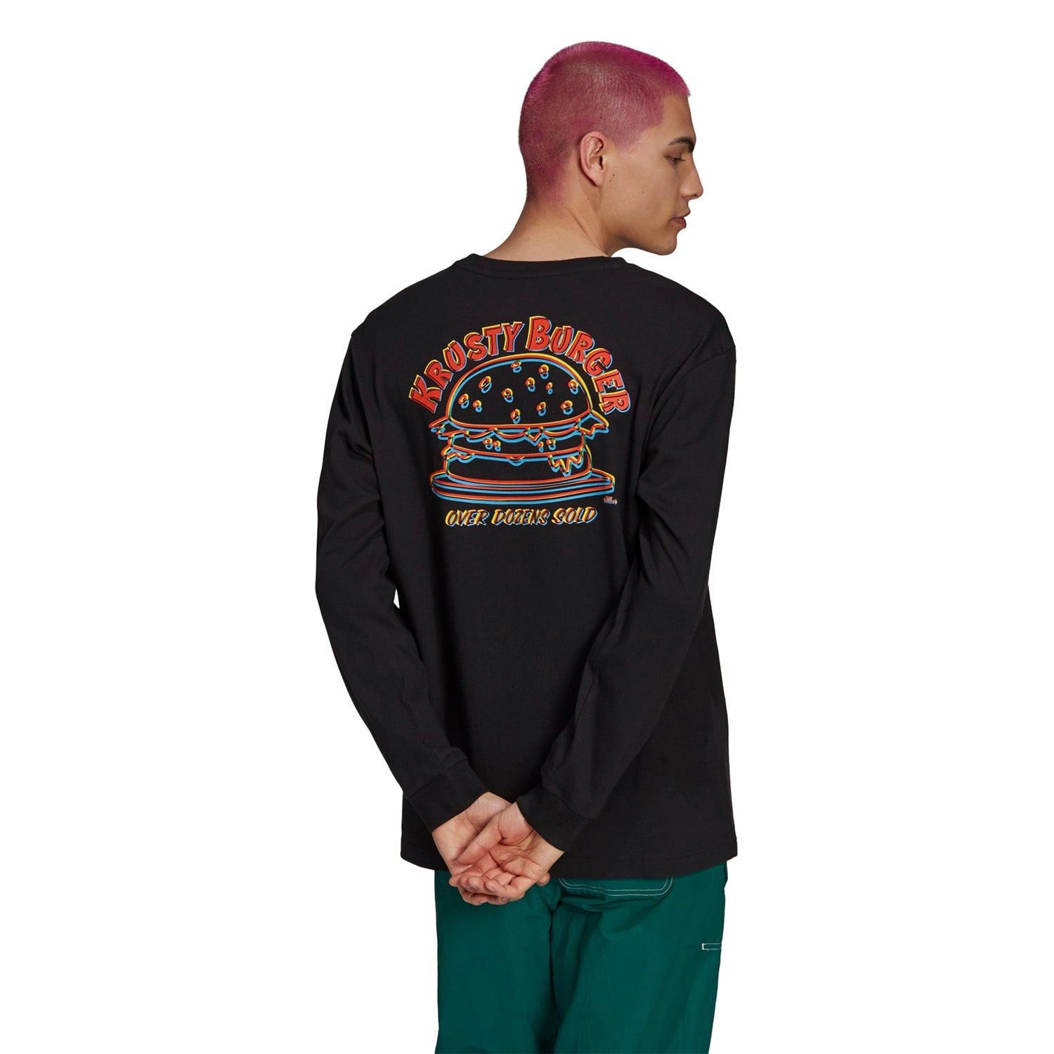adidas Originals x The Simpsons Krusty Burger Long Sleeve Tee - Black - ViaductClothing -  -  