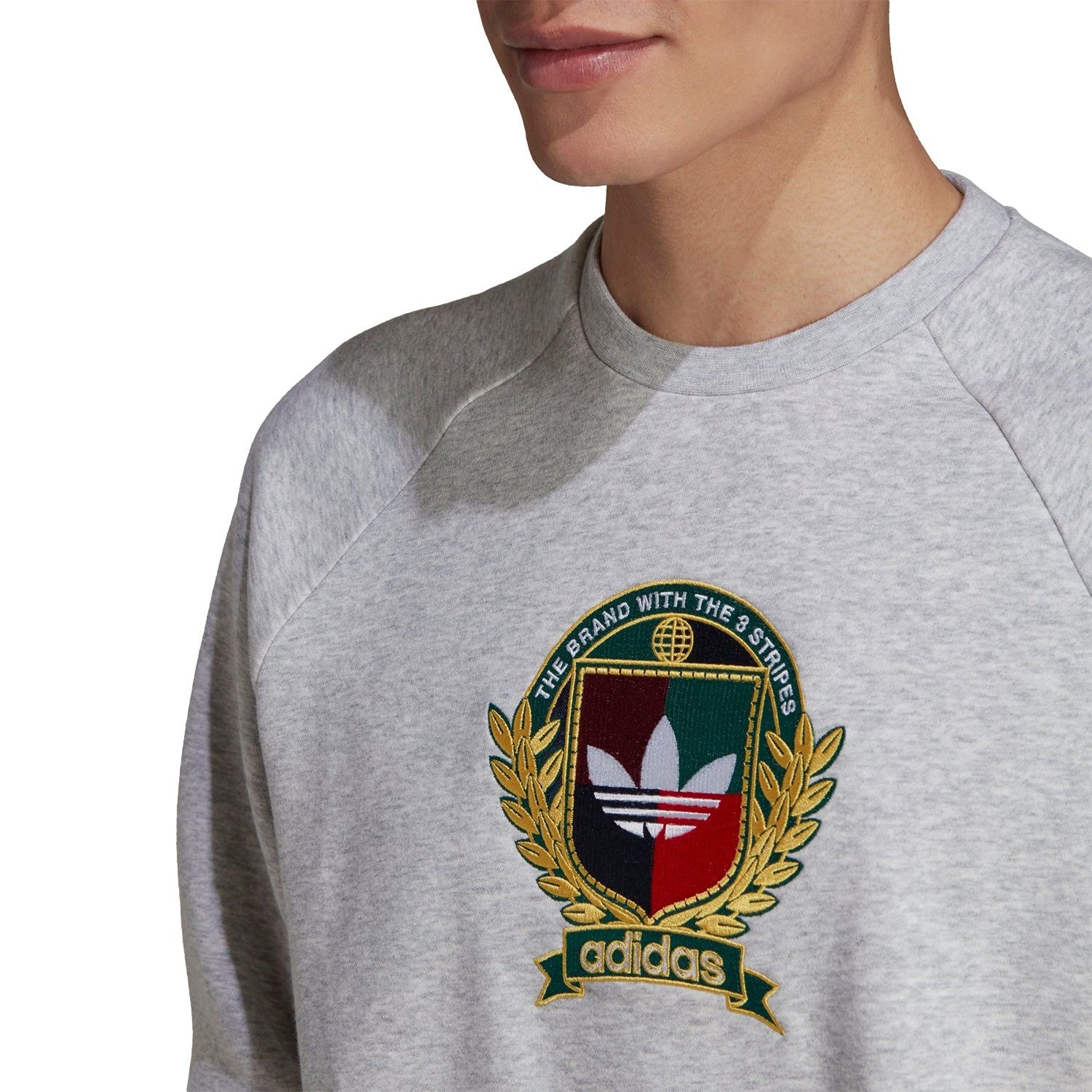 adidas Orignals Collegiate Crest Sweat - Light Grey Heather - ViaductClothing -  -  