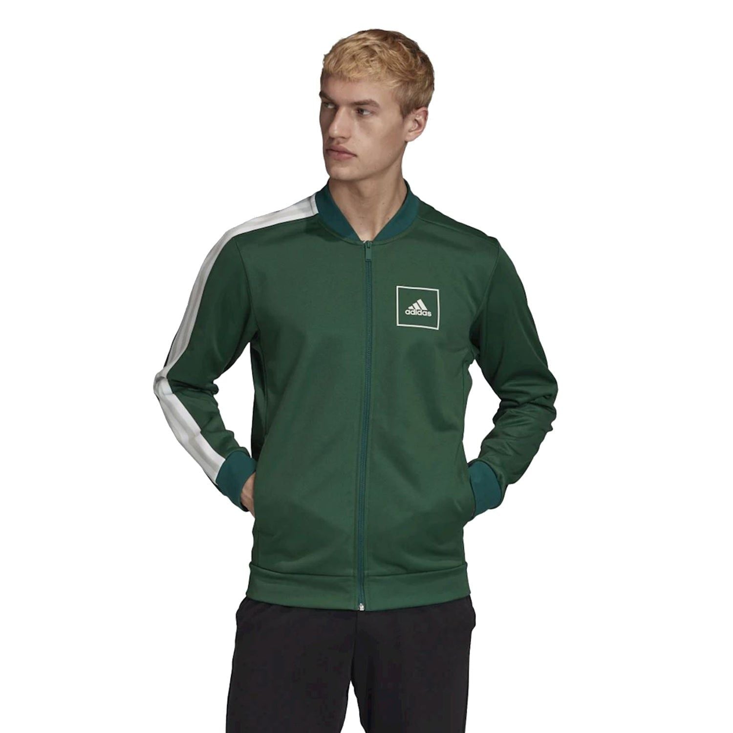 adidas Piqué Track Top Jacket - Green - ViaductClothing -  -  
