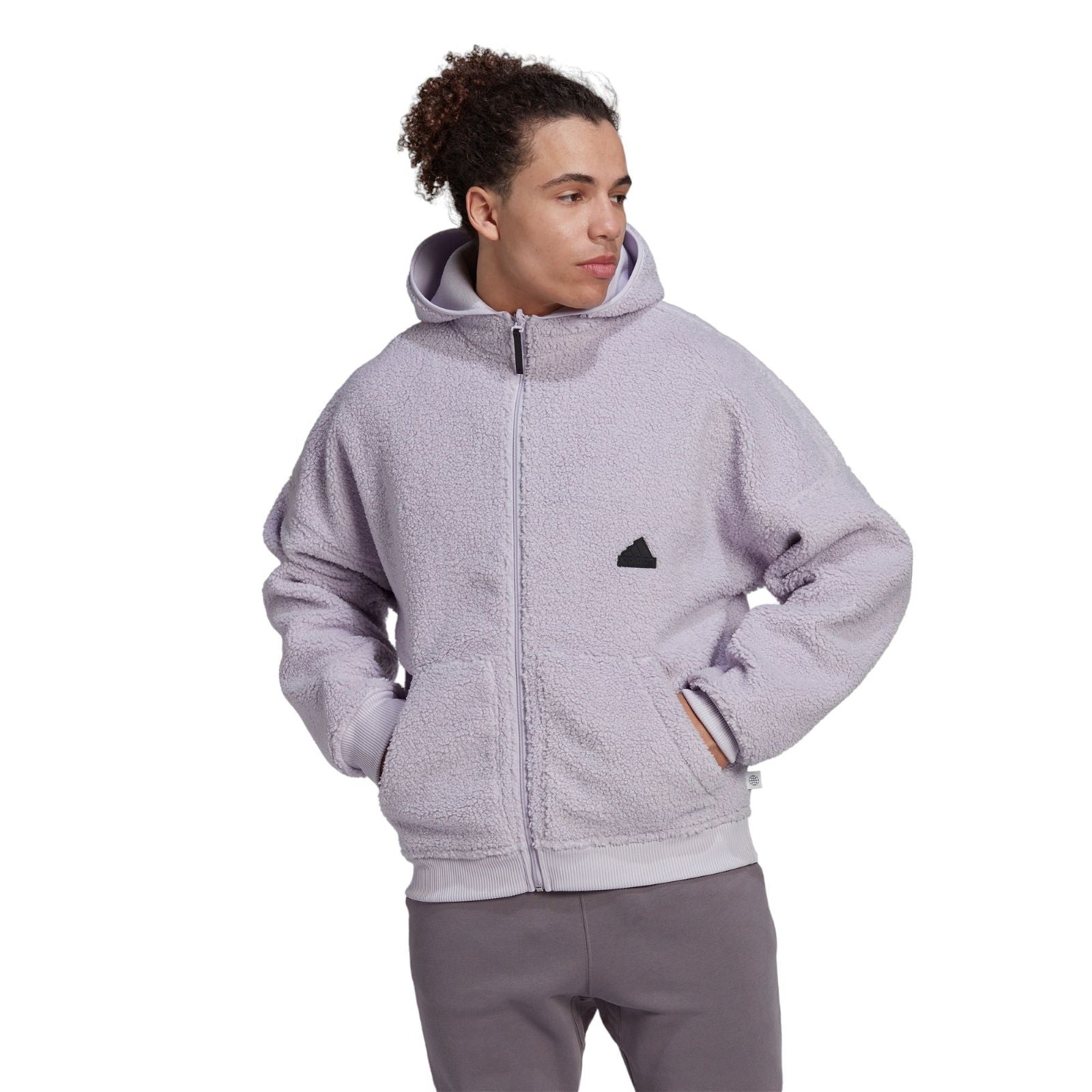 adidas Polar Fleece Full-Zip Sweatshirt Hoodie - Purple - ViaductClothing -  -  