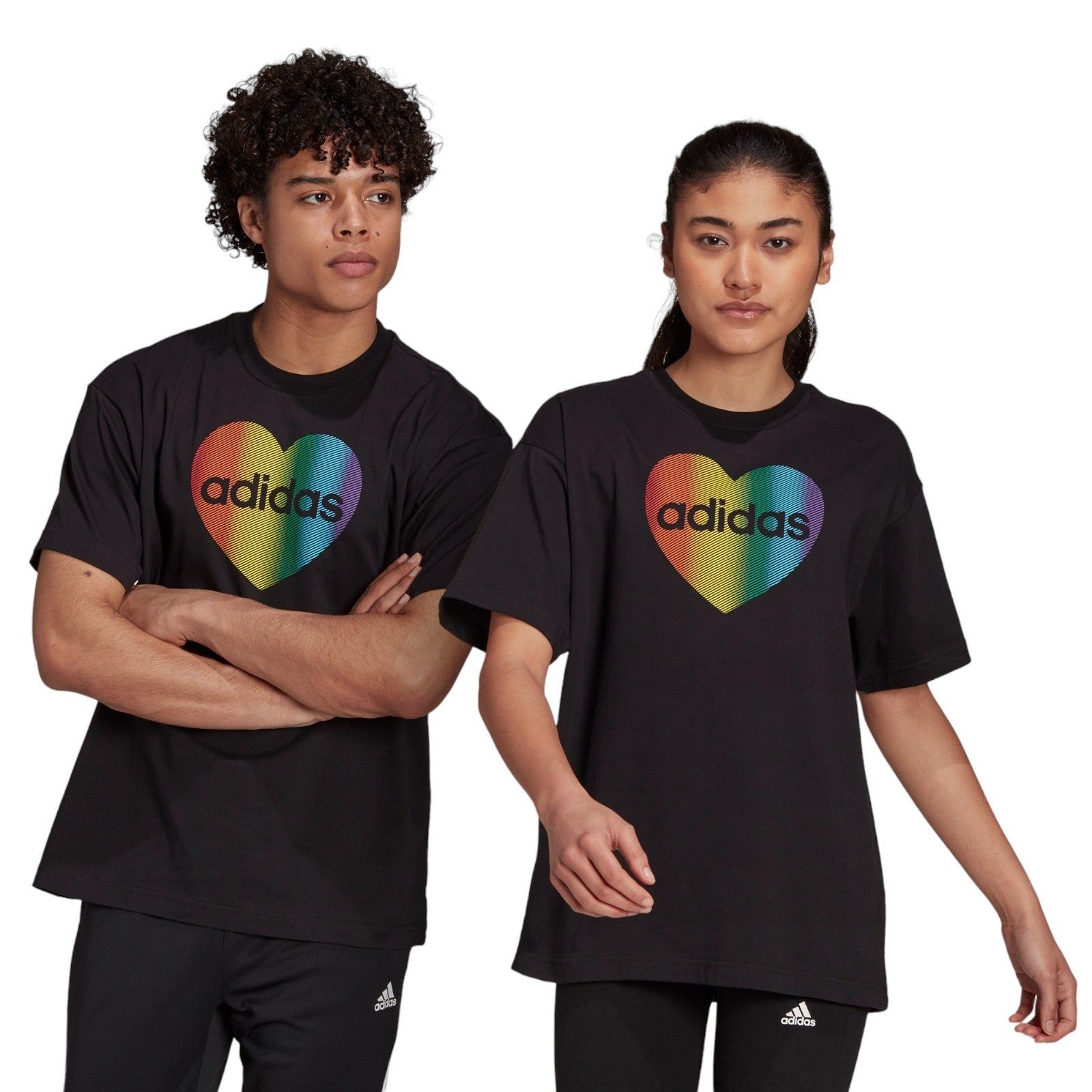 adidas Pride Heart Unisex Graphic Tee - Black - ViaductClothing -  -  