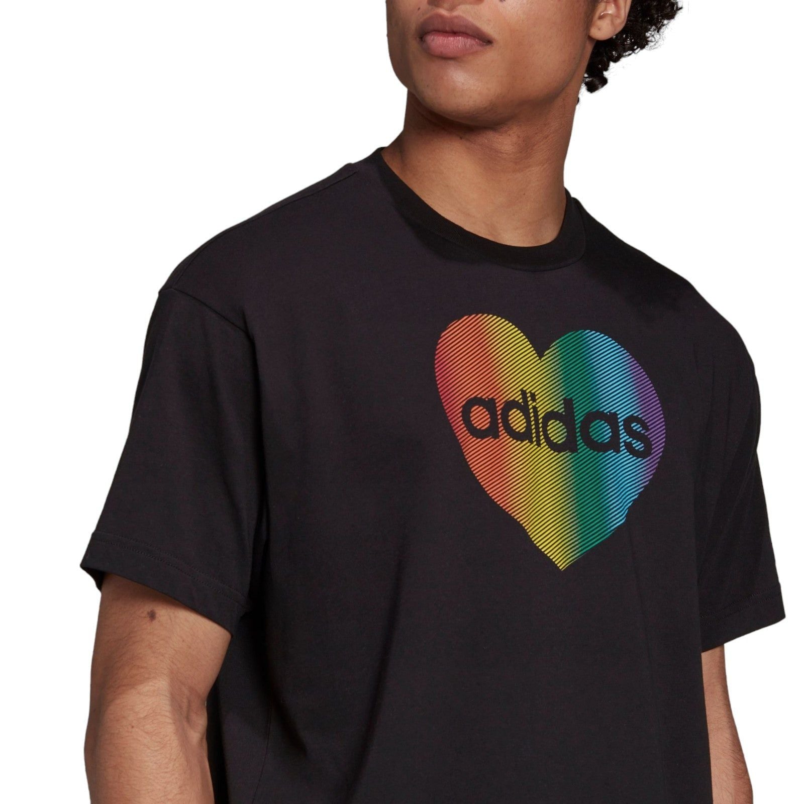 adidas Pride Heart Unisex Graphic Tee - Black - ViaductClothing -  -  