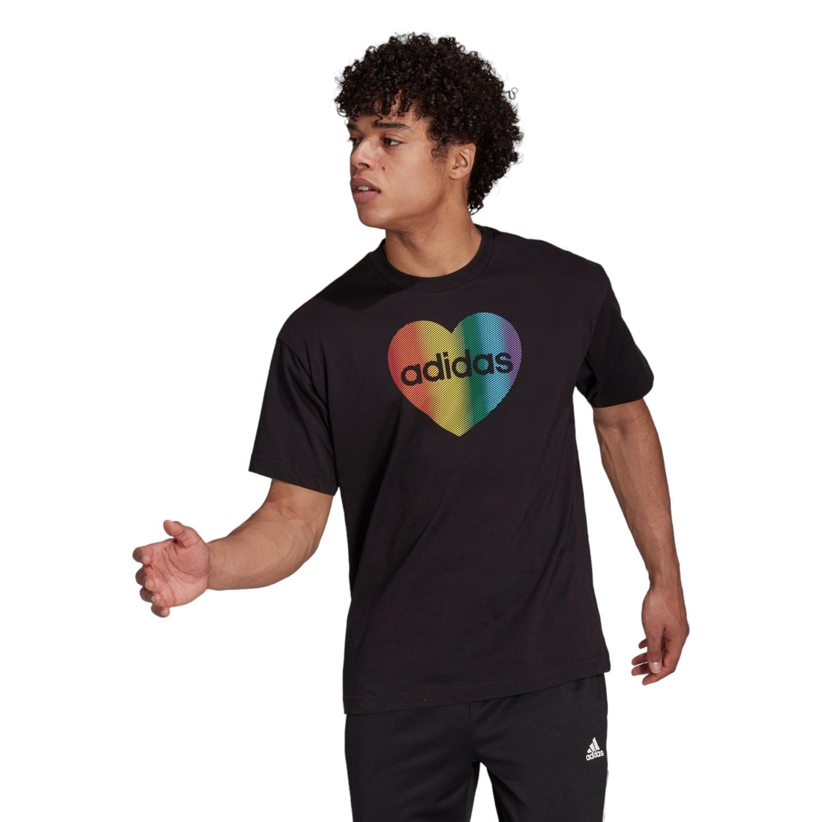 adidas Pride Heart Unisex Graphic Tee - Black - ViaductClothing -  -  