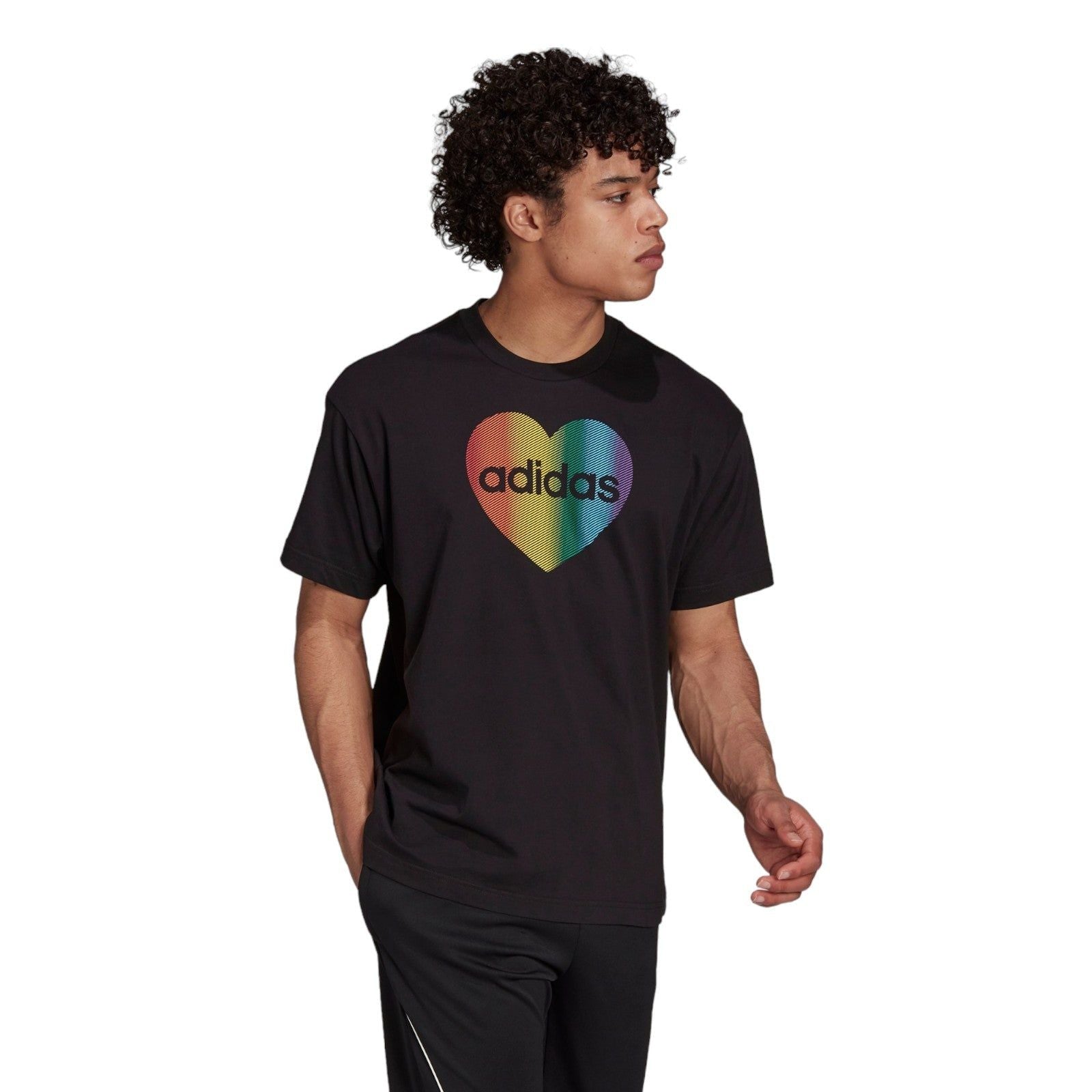 adidas Pride Heart Unisex Graphic Tee - Black - ViaductClothing -  -  