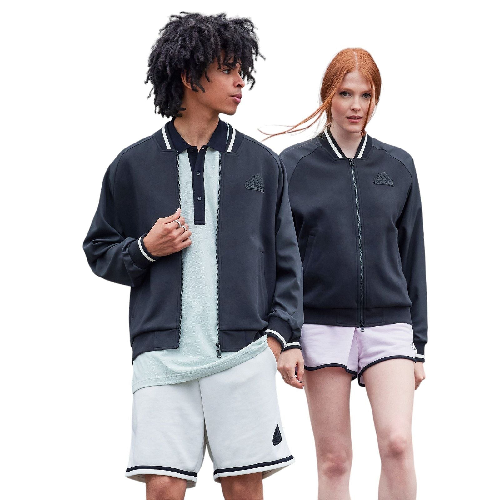 Adidas heart print bomber jacket shop