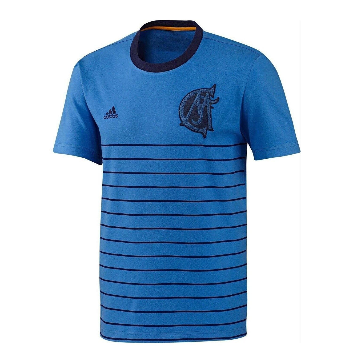 adidas Real Madrid Retro T Shirt - Blue - ViaductClothing -  -  