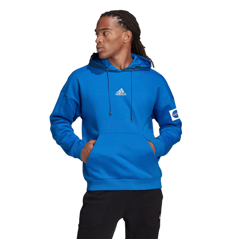 adidas Sportswear Loose Fit NASA Hoodie Blue GQ2224 ViaductClothing