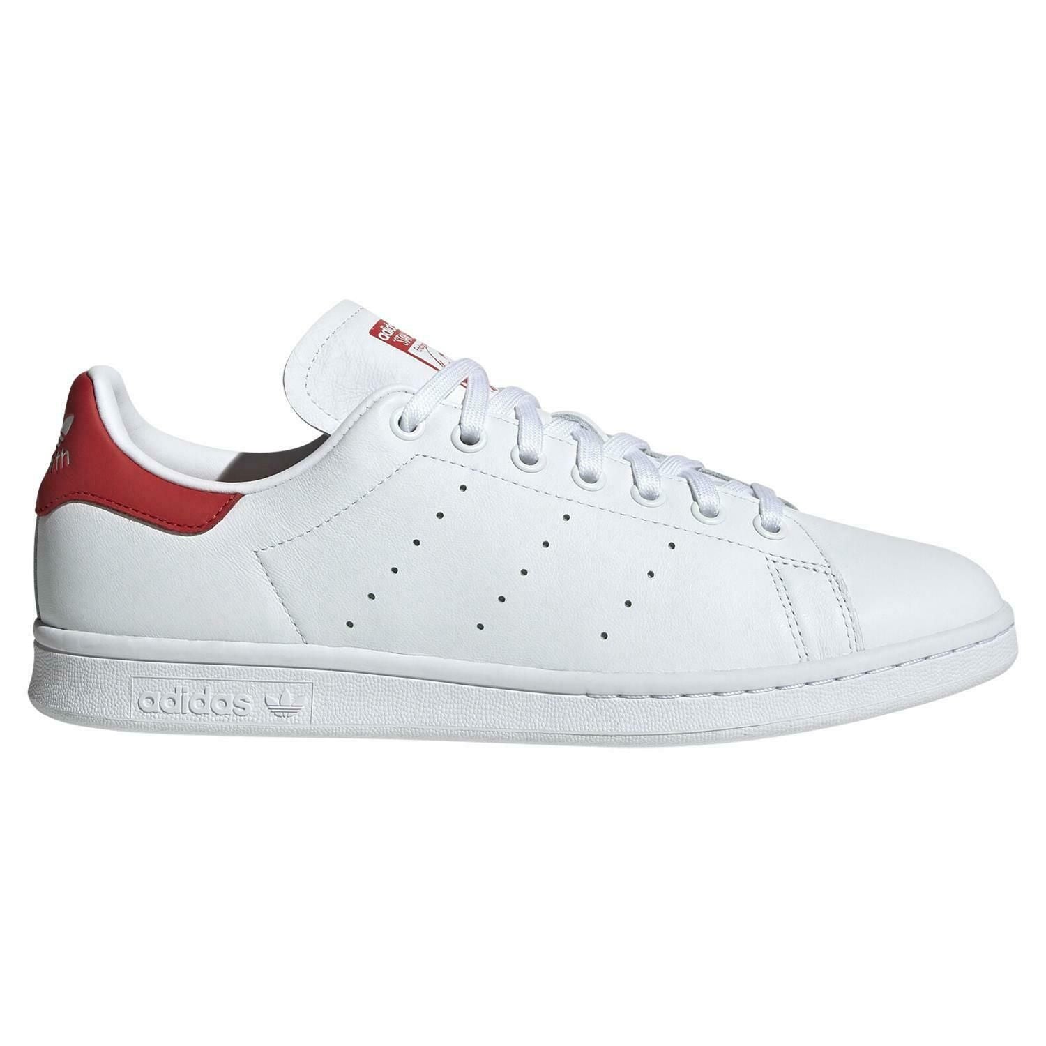 adidas Stan Smith Shoes - White & Lush Red - ViaductClothing -  -  