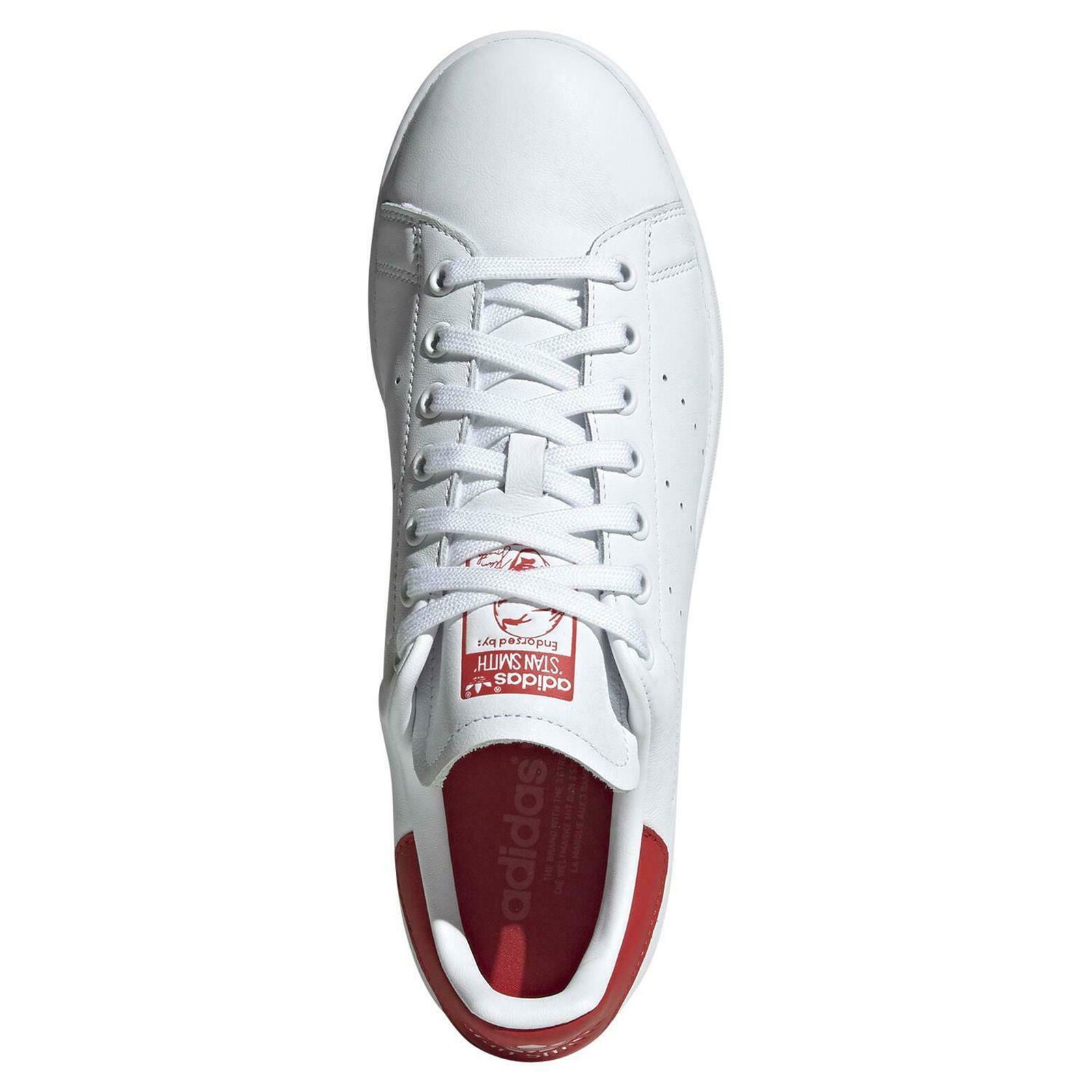 adidas Stan Smith Shoes - White & Lush Red - ViaductClothing -  -  