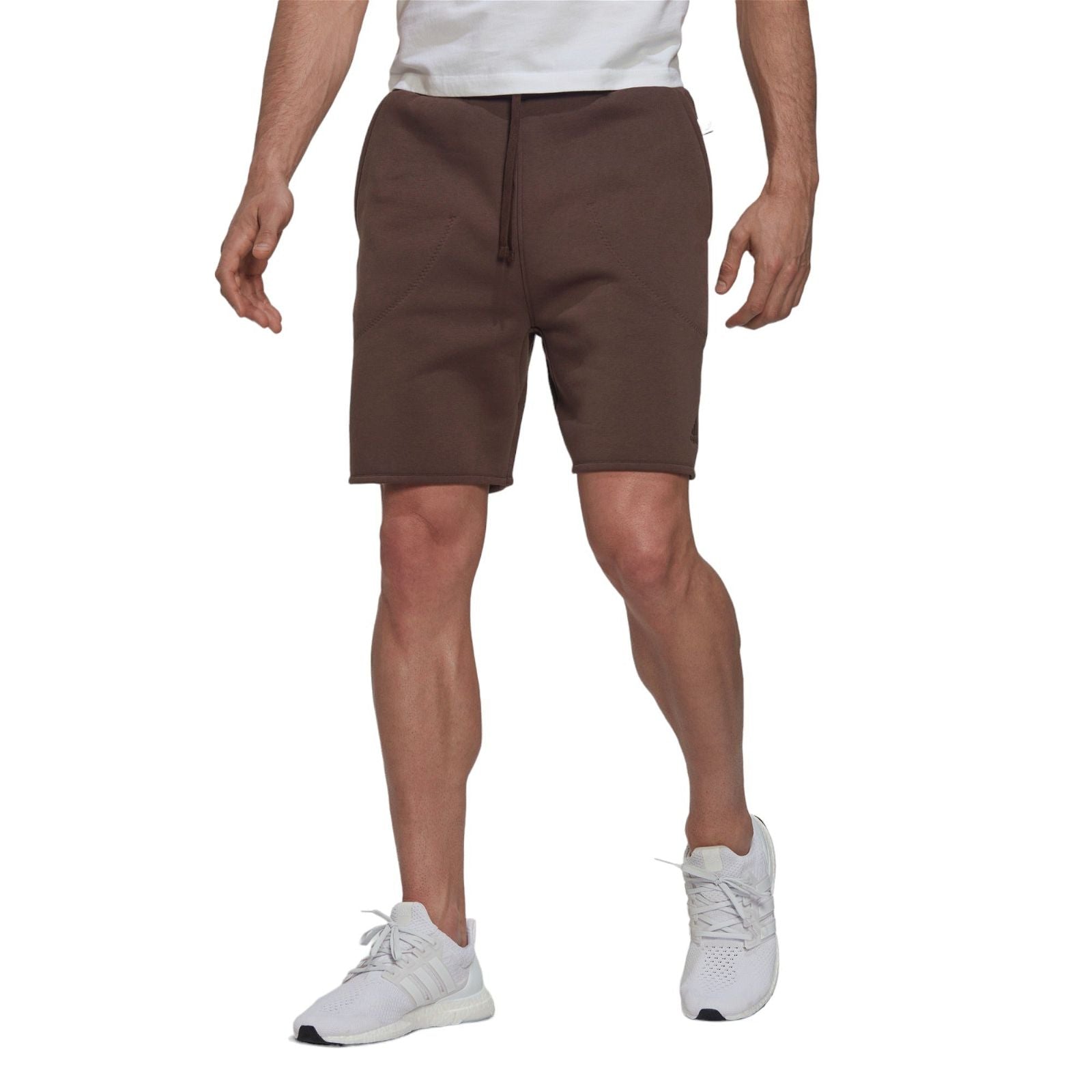 adidas Studio Lounge Fleece Shorts - Brown - ViaductClothing -  -  