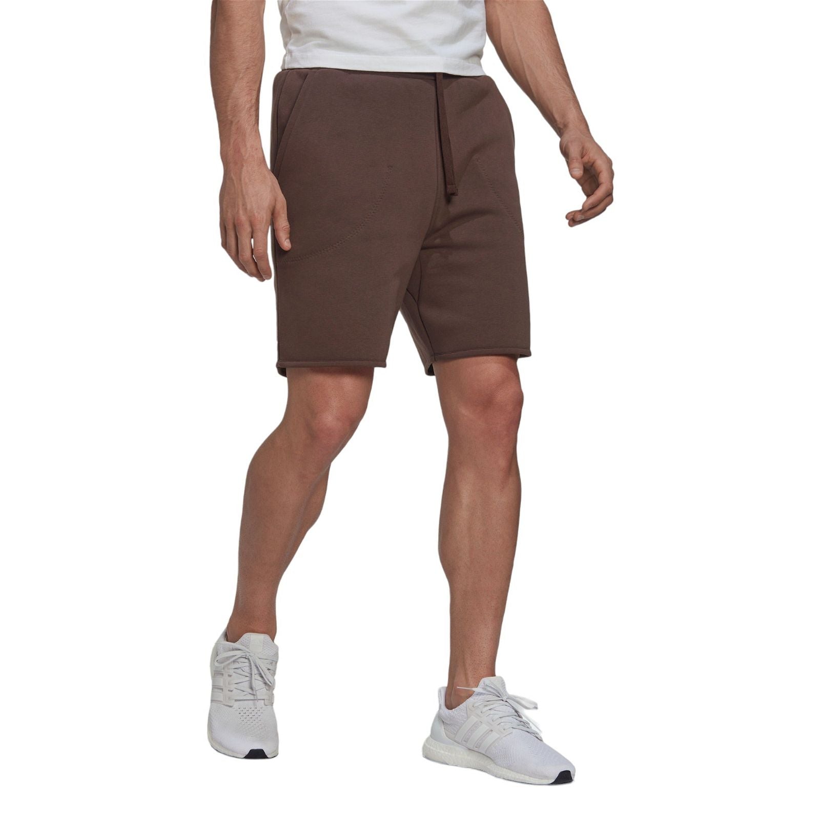 adidas Studio Lounge Fleece Shorts - Brown - ViaductClothing -  -  