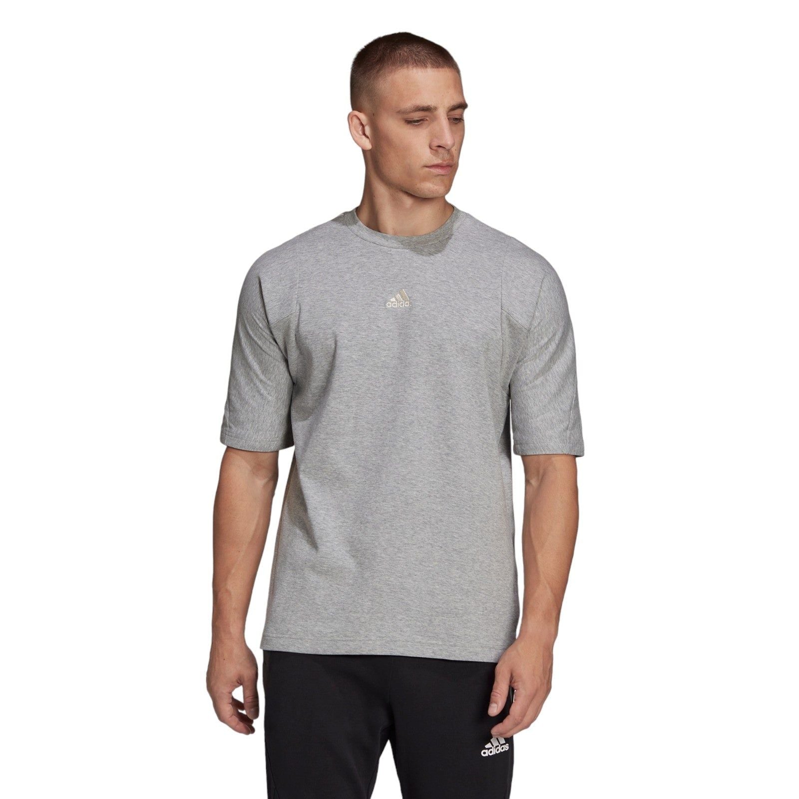 adidas Studio Lounge Tee - Medium Grey Heather - ViaductClothing -  -  