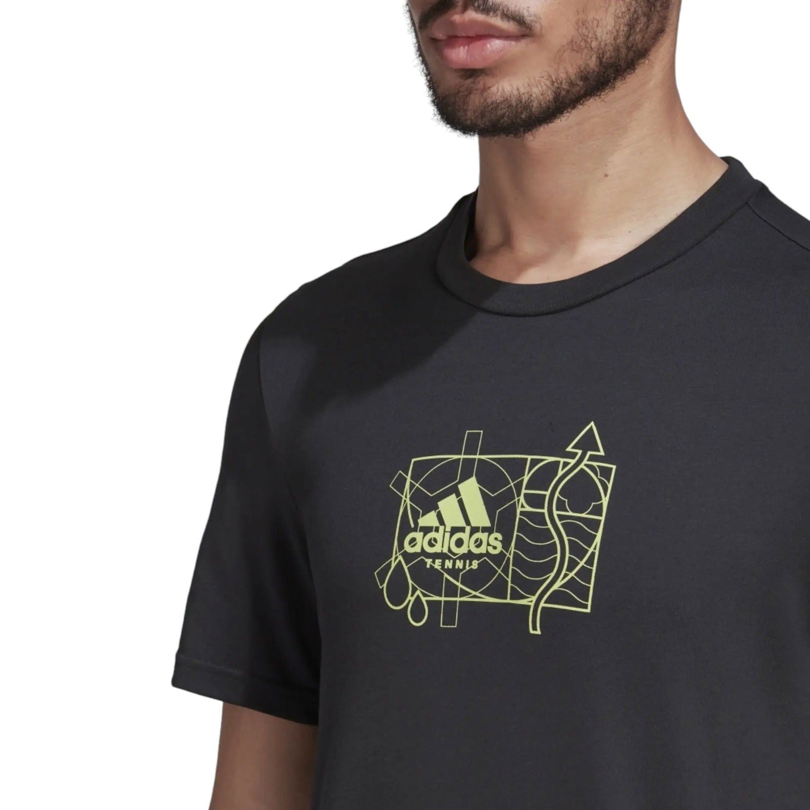 adidas Tennis Golden Cut Graphic T-Shirt - Black - ViaductClothing -  -  