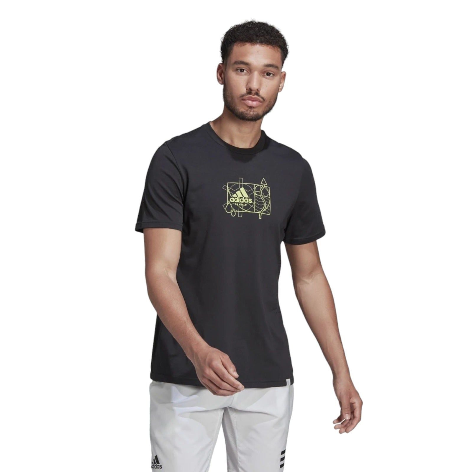 adidas Tennis Golden Cut Graphic T-Shirt - Black - ViaductClothing -  -  