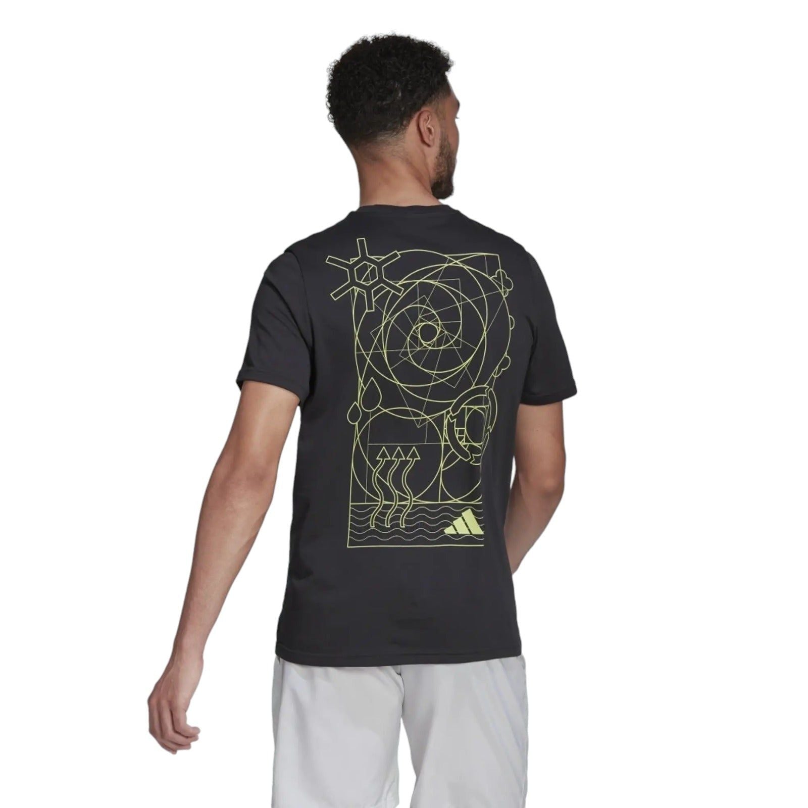 adidas Tennis Golden Cut Graphic T-Shirt - Black - ViaductClothing -  -  