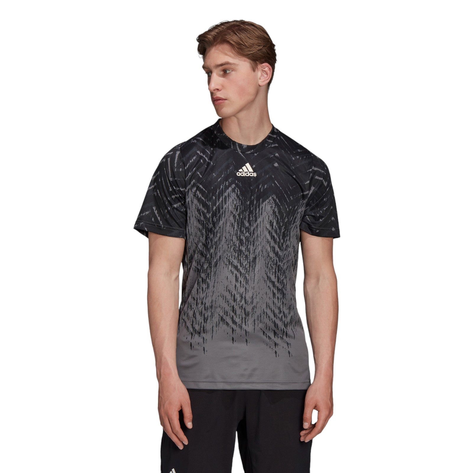 adidas Tennis Primeblue Freelift Printed Tee - Grey - ViaductClothing -  -  
