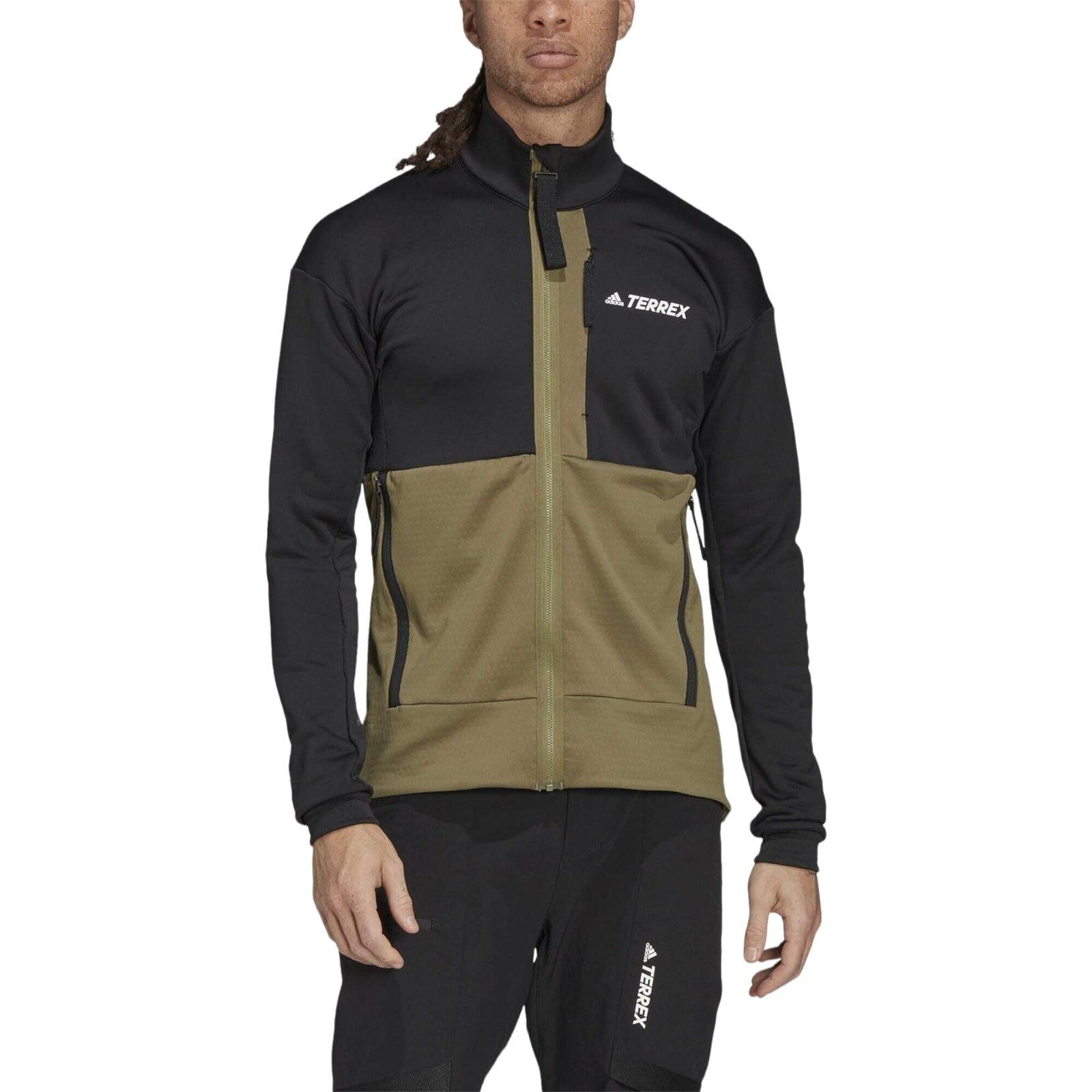adidas Terrex Tech Fleece Hiking Jacket - Black - ViaductClothing -  -  
