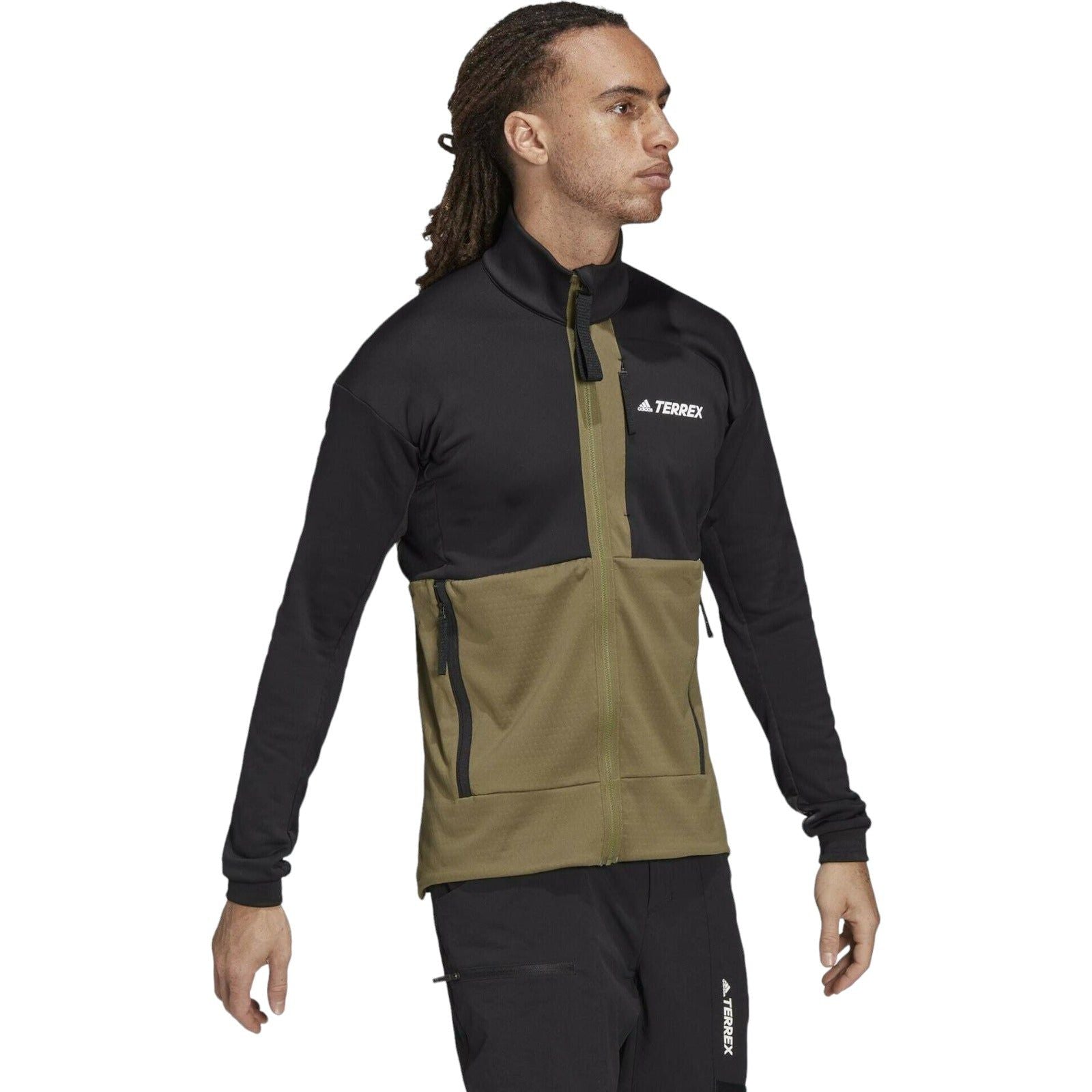adidas Terrex Tech Fleece Hiking Jacket - Black - ViaductClothing -  -  