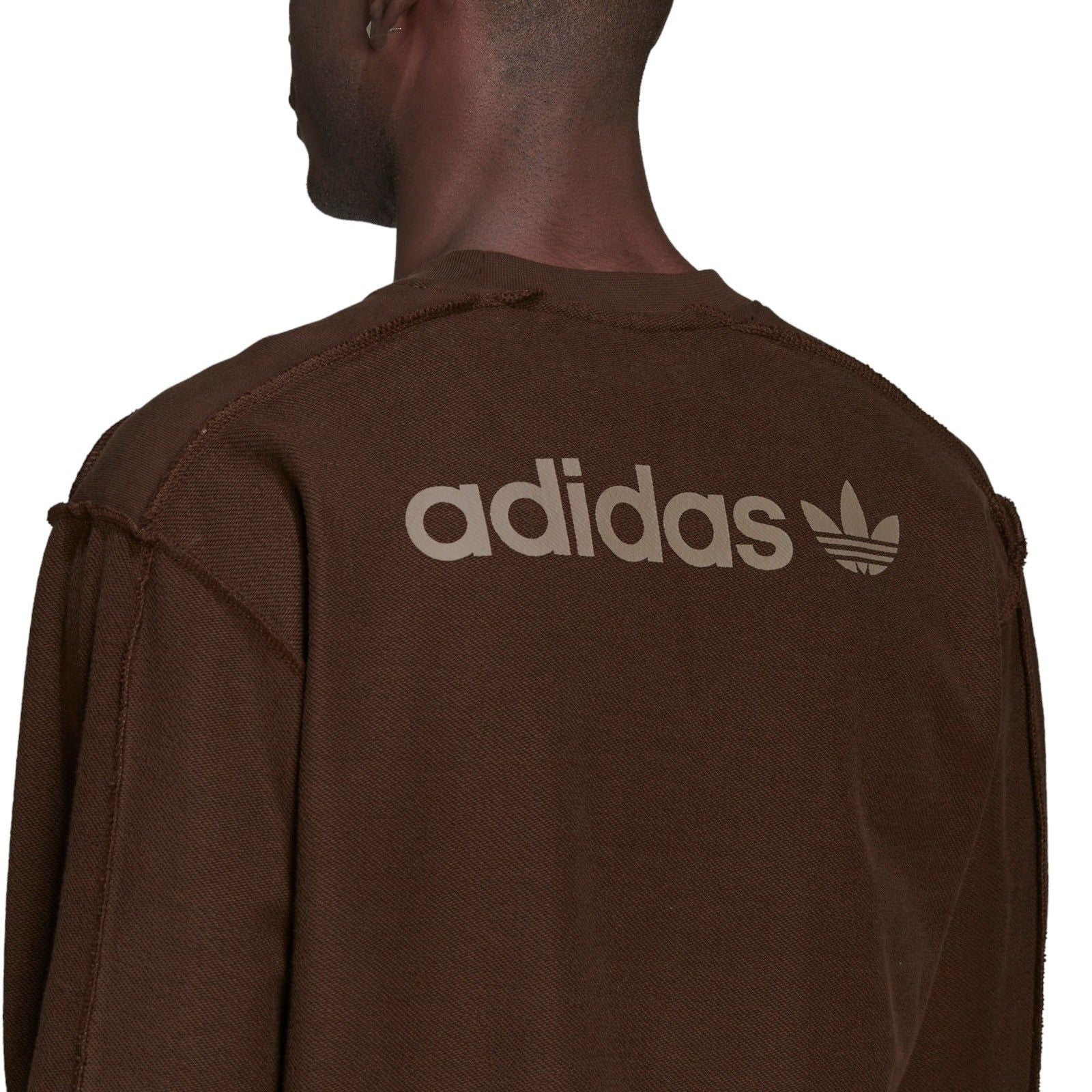 adidas Tonal Textures French Terry Reverse Sweatshirt - Brown - ViaductClothing -  -  