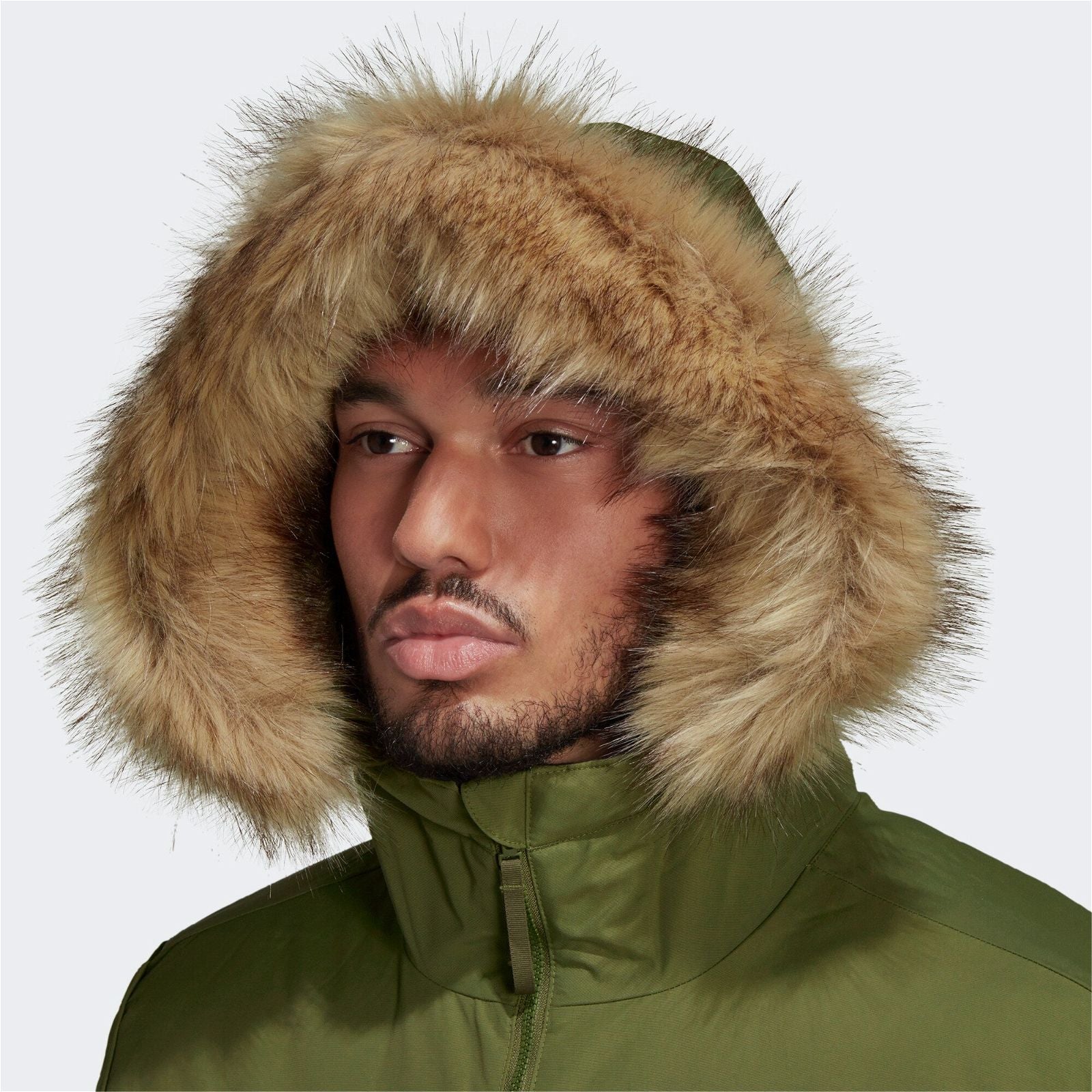 adidas Utilitas Hooded Parka Coat - Focus Olive Green - ViaductClothing -  -  