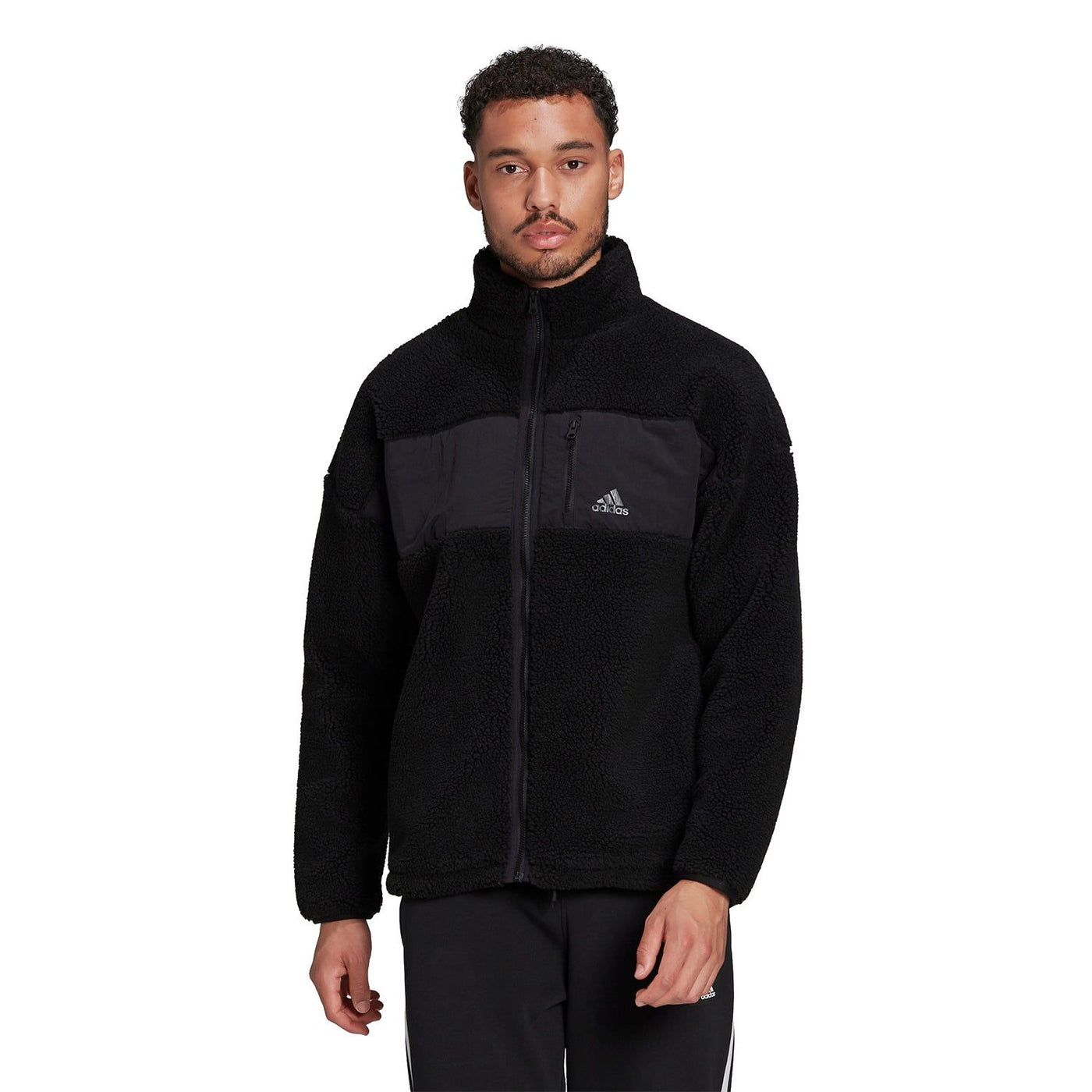 adidas Winter Sherpa Polar Fleece Jacket Black