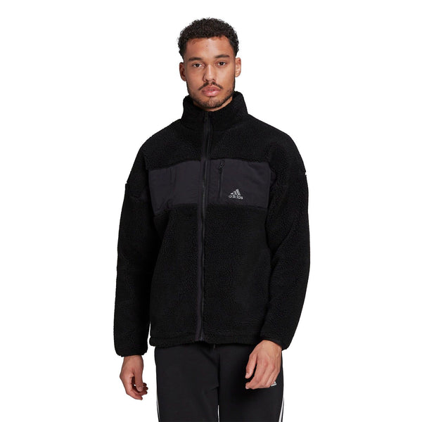 adidas Winter Sherpa Polar Fleece Jacket - Black - ViaductClothing -  -  