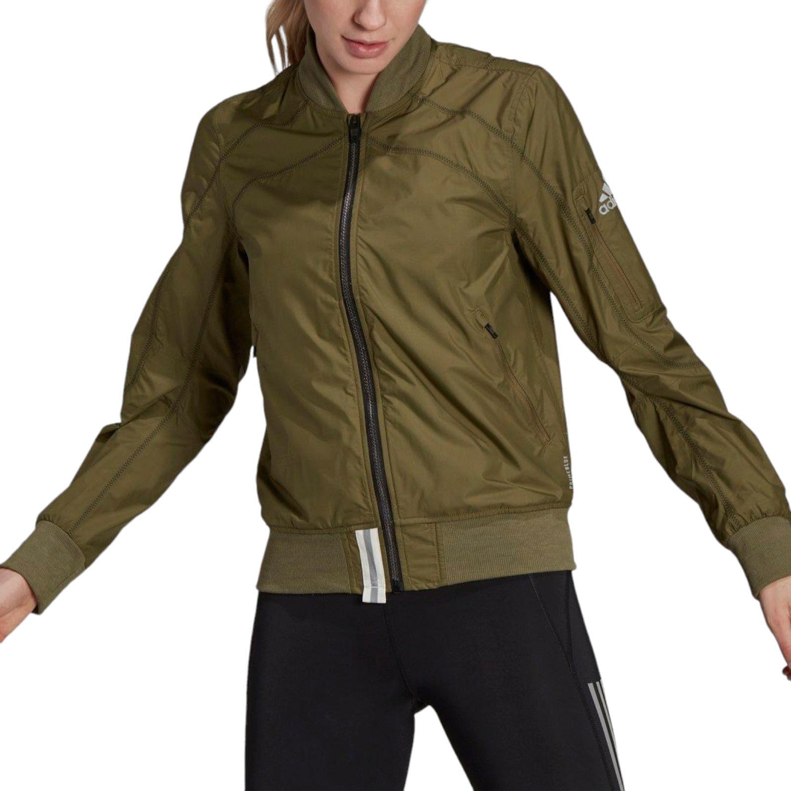 adidas Women's Primeblue Marathon Running Jacket - Green - ViaductClothing -  -  
