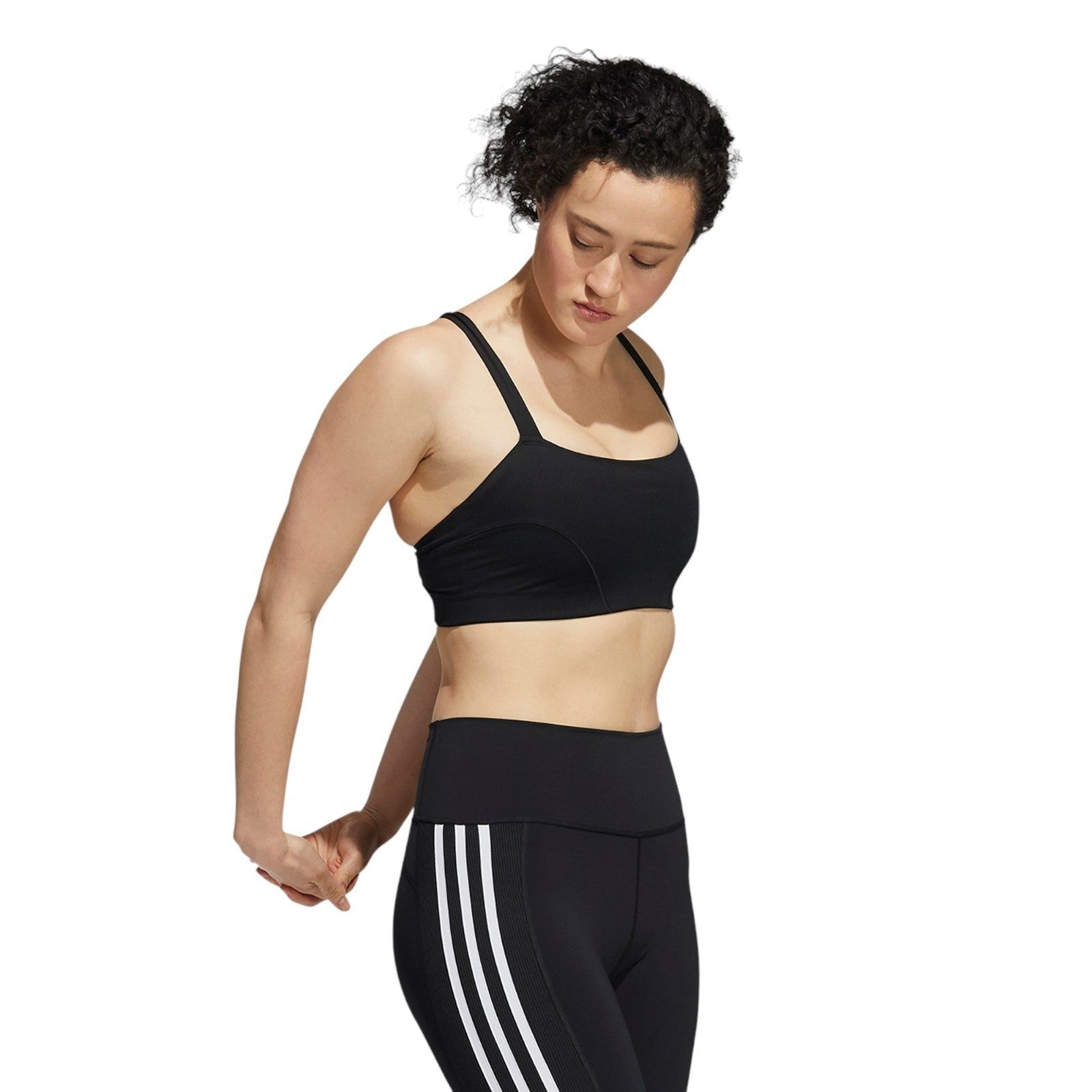 adidas Womens Light-Support Yoga Bra - Black - ViaductClothing -  -  