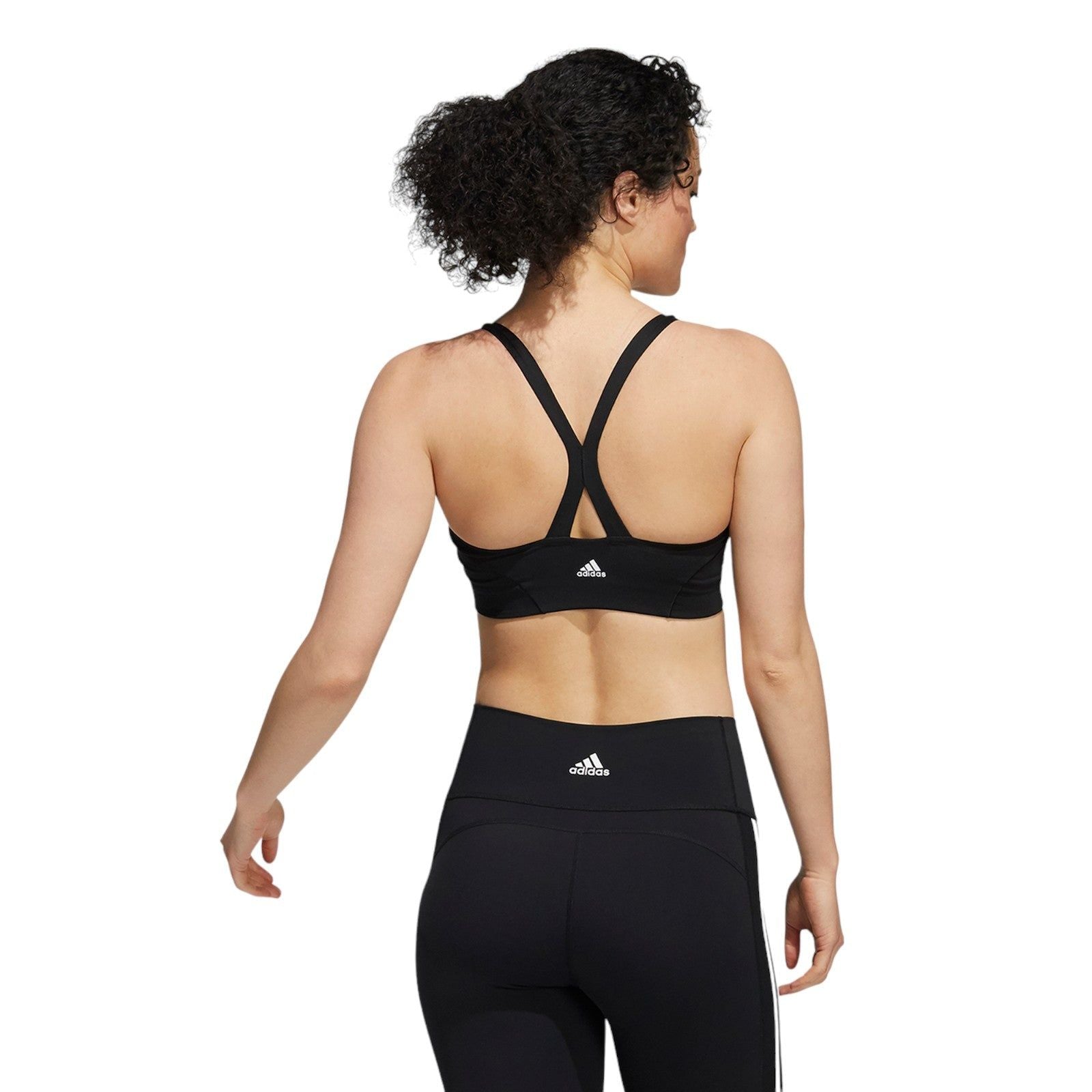 adidas Womens Light-Support Yoga Bra - Black - ViaductClothing -  -  