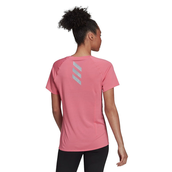 adidas Womens Runner Short Sleeve T-shirt - Pink - ViaductClothing -  -  