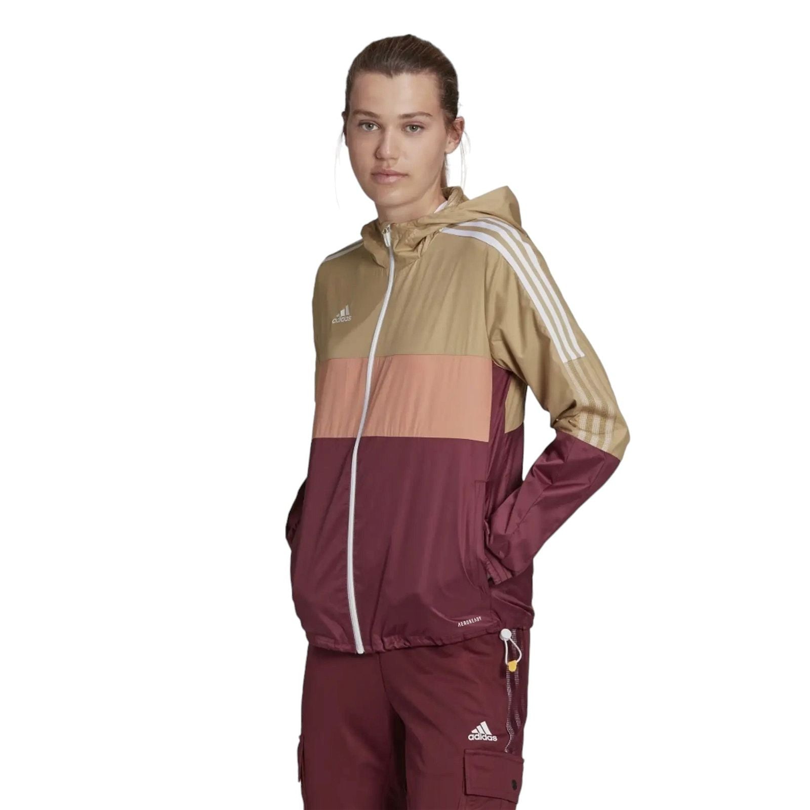 adidas Womens Tiro Winterized Windbreaker - Beige - ViaductClothing -  -  