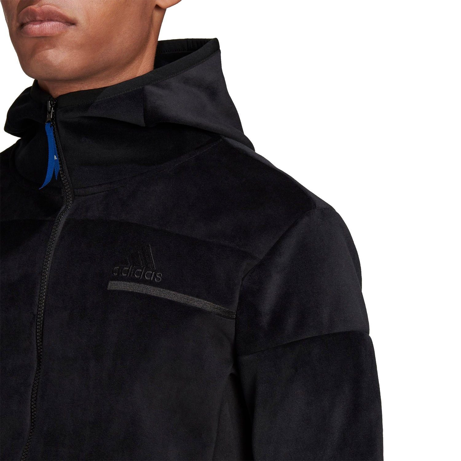adidas ZNE Full-Zip Velour Hoodie - Black - ViaductClothing -  -  