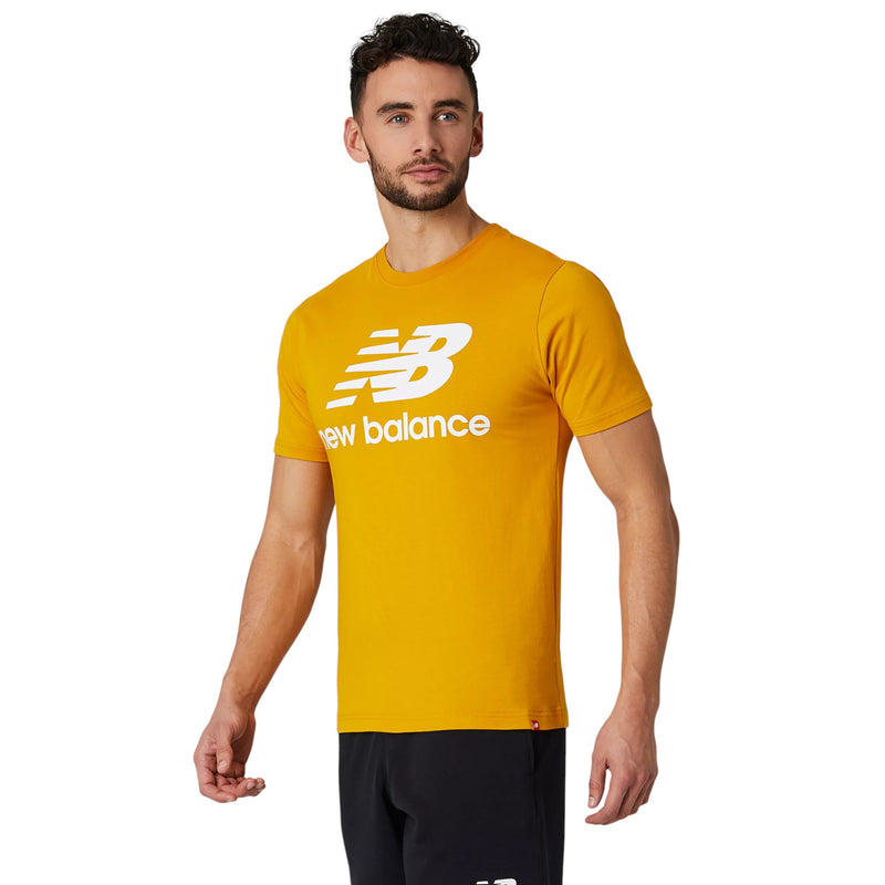 New Balance Essentials Stacked Logo T-Shirt - Varsity Gold