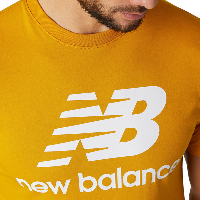 New Balance Essentials Stacked Logo T-Shirt - Varsity Gold