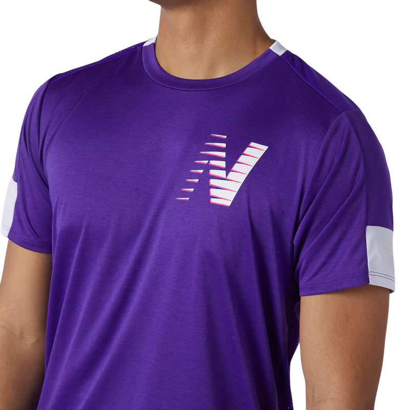 New Balance Printed Fast Flight Short Sleeve Jersey - Purple