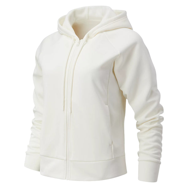 New Balance Womens Relentless Tech Fleece Full Zip Hoodie - Off White