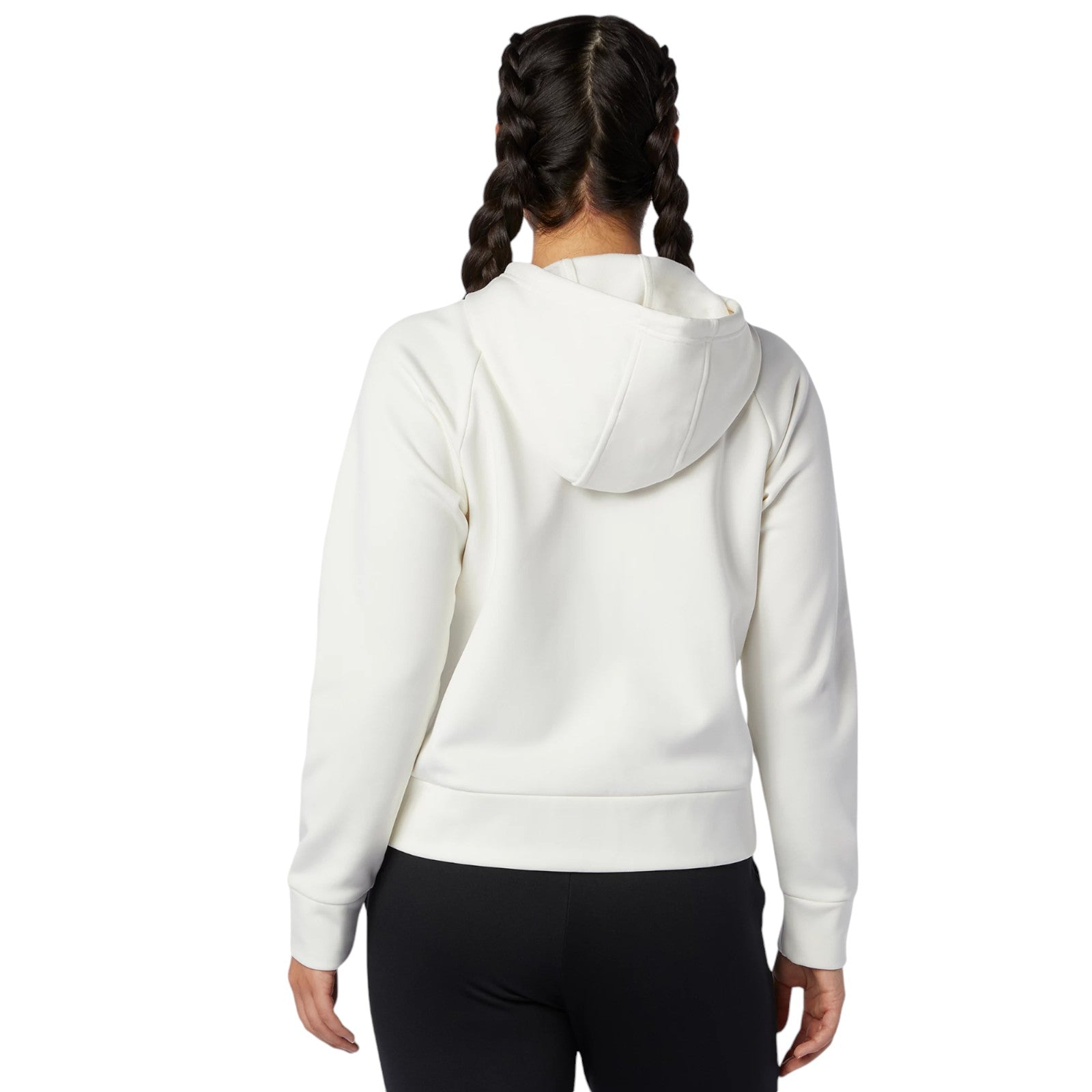 New Balance Womens Relentless Tech Fleece Full Zip Hoodie - Off White