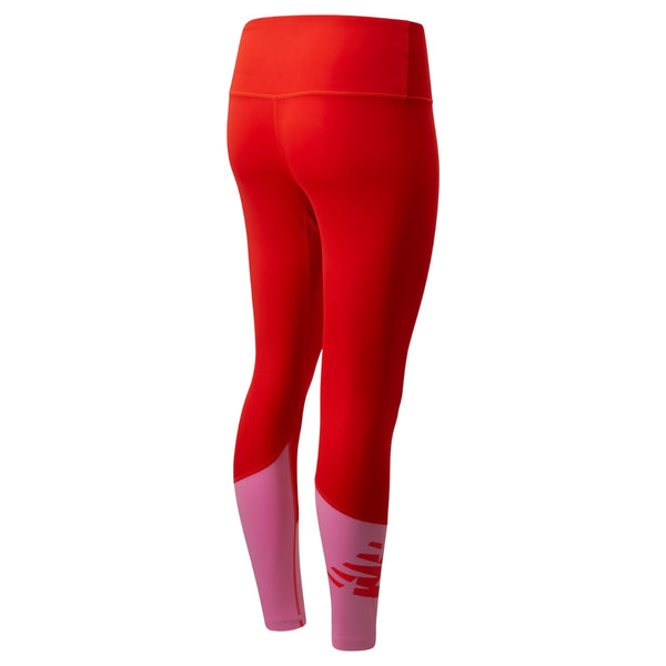 New Balance Womens Color Block 7/8 Tights - Red