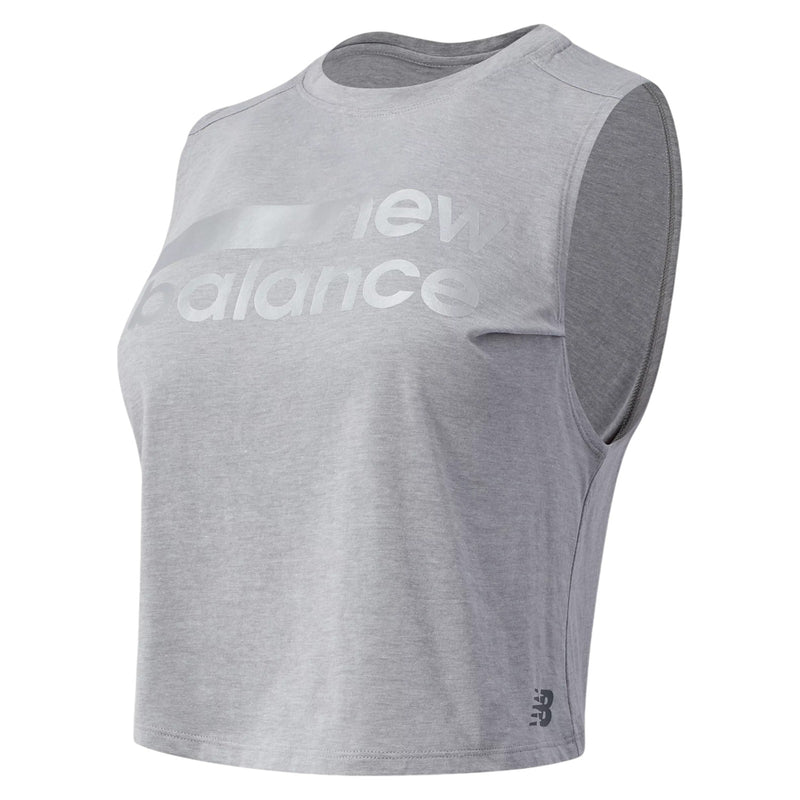 New Balance Womens Relentless Crop Novelty Tank - Grey