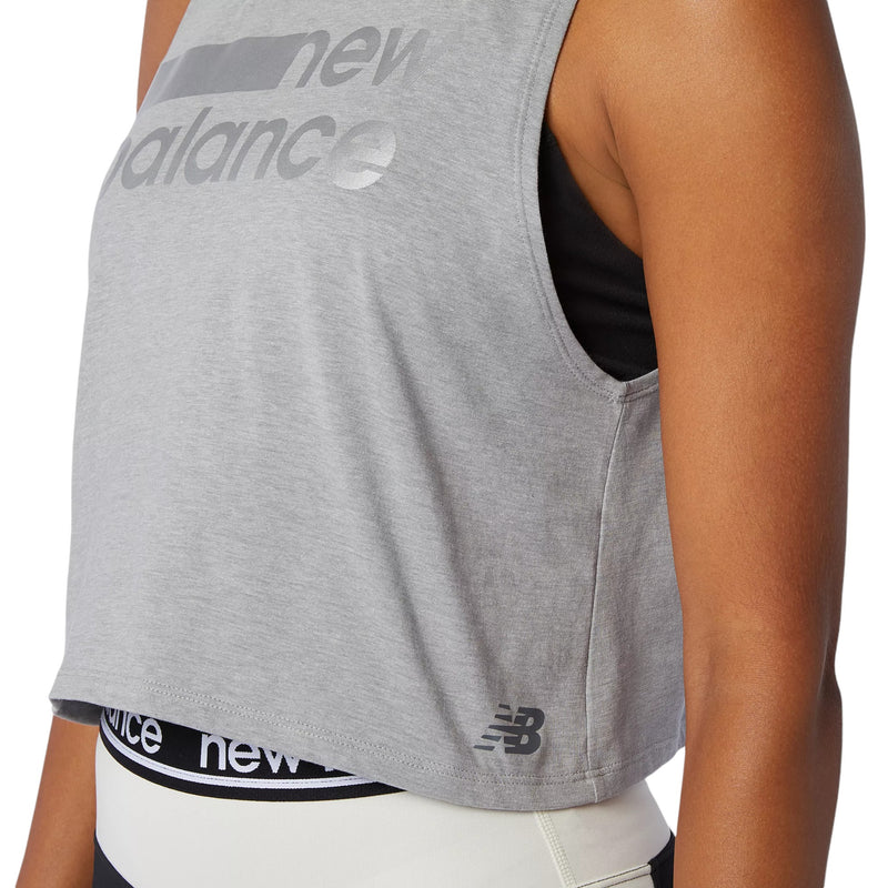 New Balance Womens Relentless Crop Novelty Tank - Grey