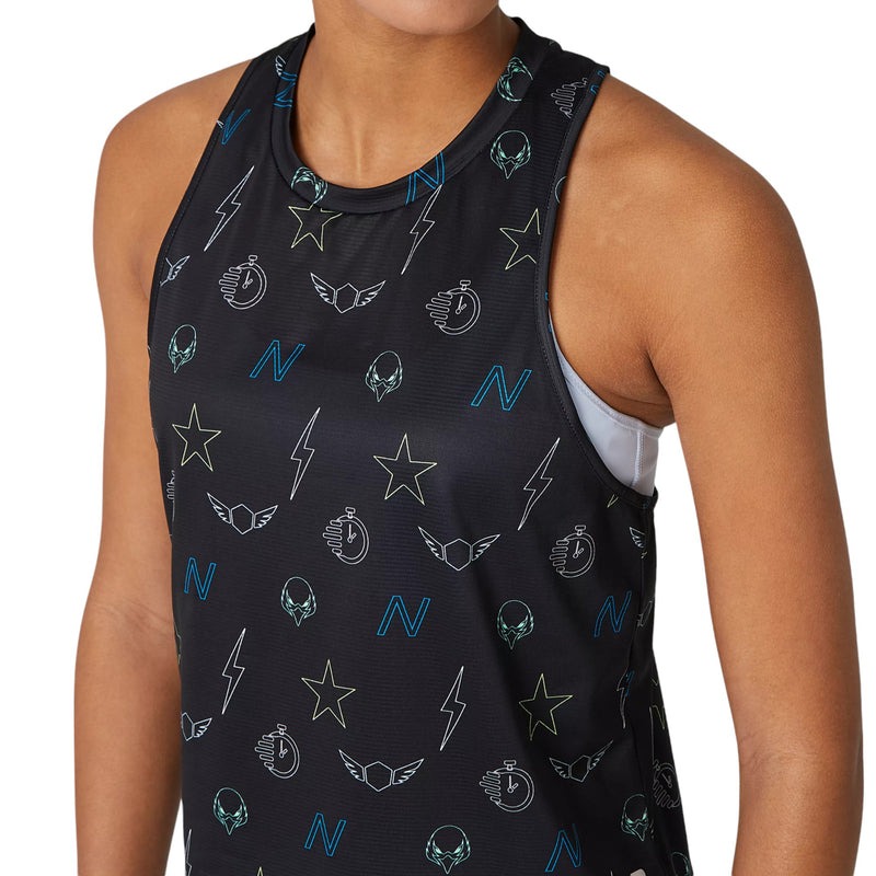 New Balance Womens Printed Fast Flight Crop Tank - Black