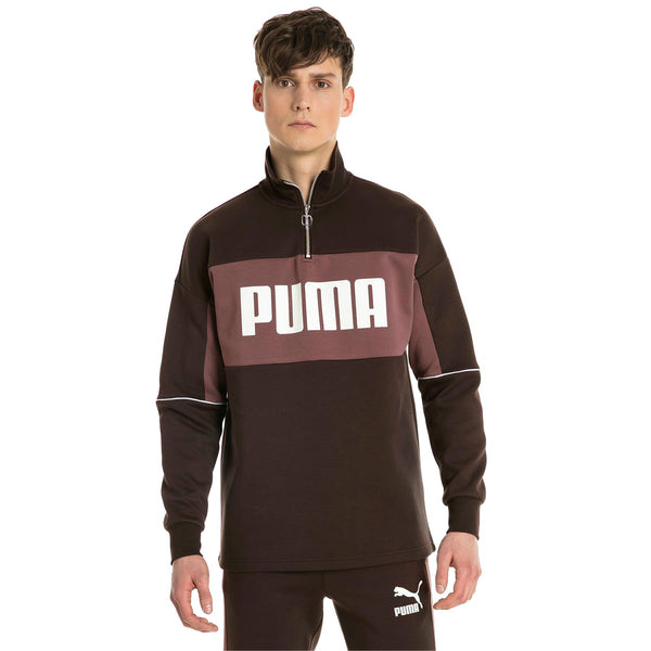 Puma Retro Quarter Zip Turtleneck Pullover - Mole
