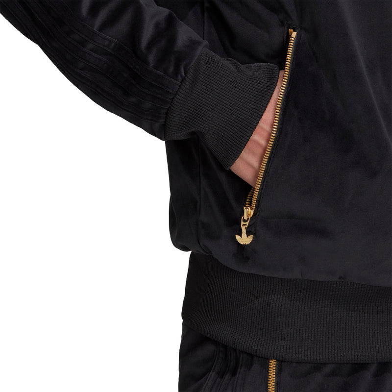 adidas Originals Adicolor Velour Firebird Track Jacket - Black