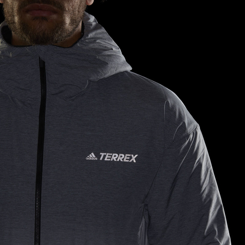 adidas Terrex Windweave Insulated Trail Hooded Jacket - Grey