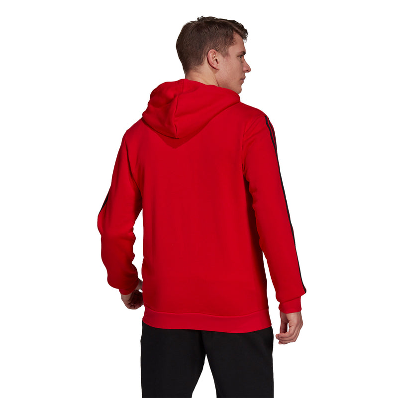 adidas Essentials Colorblock Logo Hoodie - Red