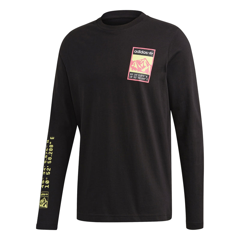 adidas Originals adiplore Long Sleeved Graphic T Shirt - Black