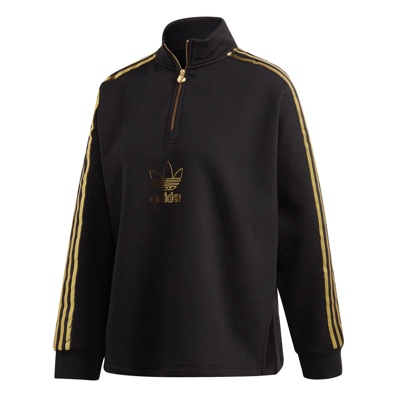 adidas Originals Women's 24K Quarter-Zip Sweatshirt - Black & Gold