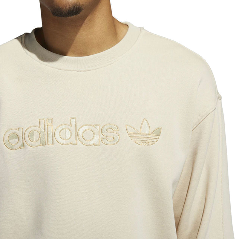adidas Originals Embroidered Crew Sweatshirt - Beige