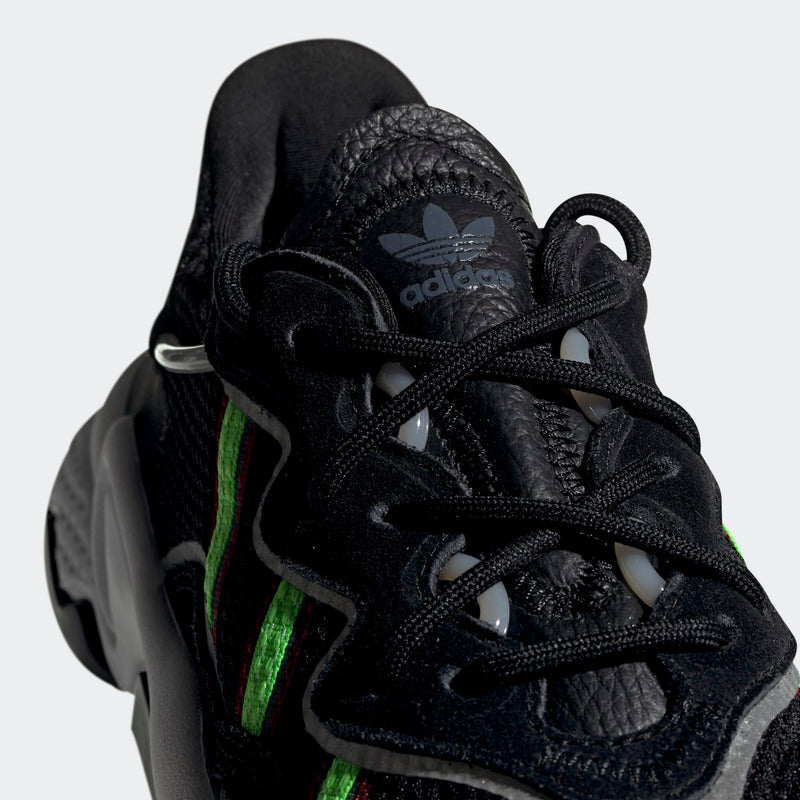 adidas Originals Junior Ozweego Shoes - Core Black / Solar Green