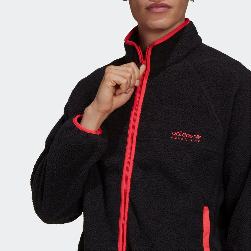 adidas Originals Adventure Polar Fleece Zip-Through Track Jacket - Black